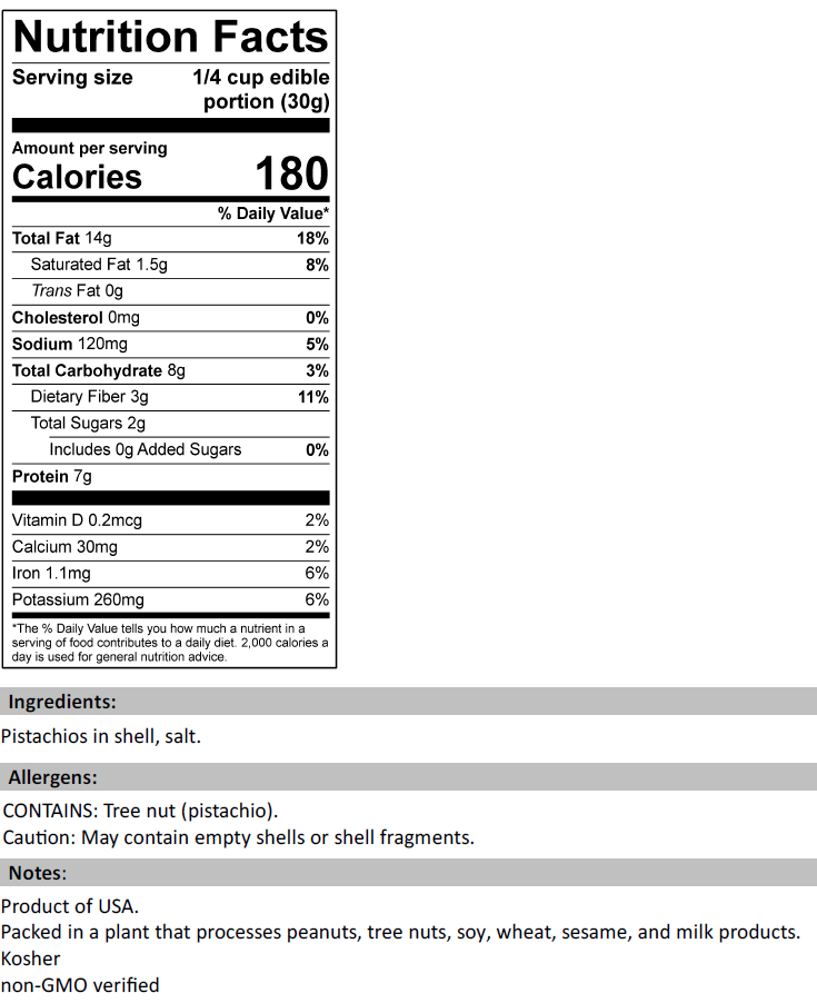 Dry-roasted Pistachios (Salted)