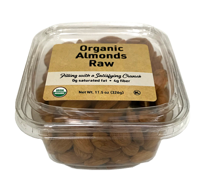 Organic Almonds Raw (No Shell), 11.5 oz Container - 12 Pack
