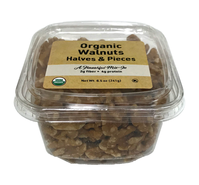 Organic Walnuts Halves & Pieces, 6.5 oz Container - 12 Pack