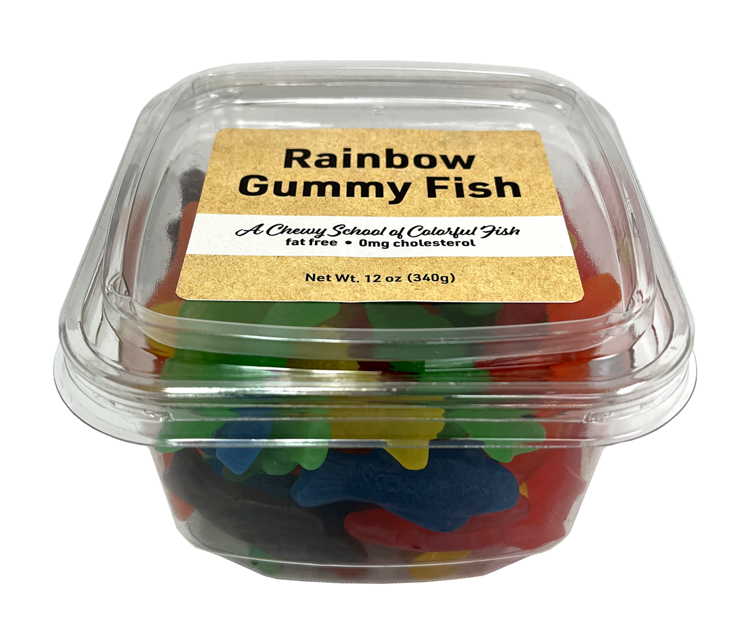 Rainbow gummy fish 12 oz tub