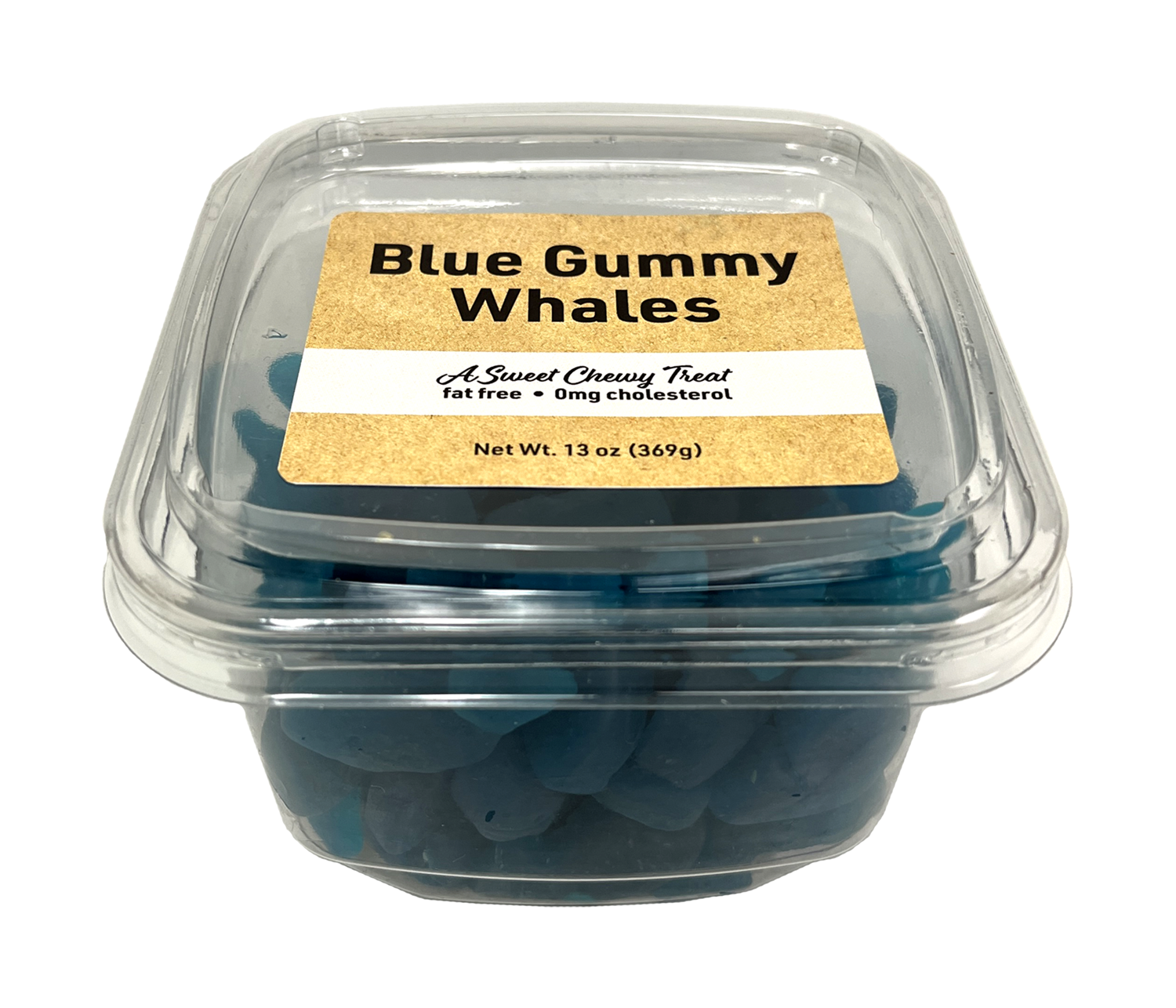 Blue gummy whales, 13 oz container