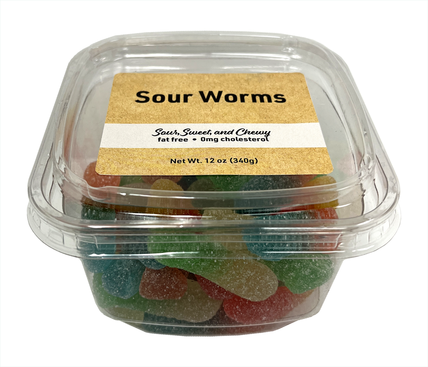 Gummy Sour Worms, 12 oz Container