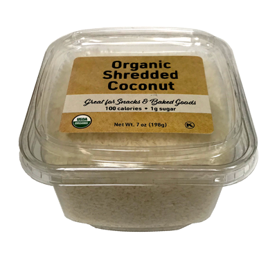 Organic Shredded Coconut (Unsulphured), 7 oz Container - 12 Pack