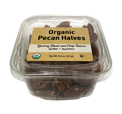 Organic Pecan Halves, 8.5 oz Container - 12 Pack