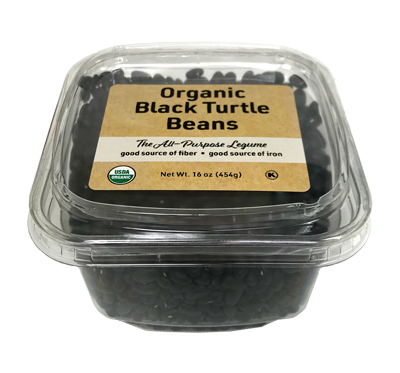 Organic Black Turtle Beans, 14 oz Container - 12 Pack