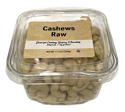 Raw cashews 11.5 oz tub