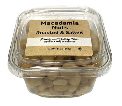 Macadamia Nuts Roasted & Salted, 11 oz Container - 12 Pack