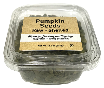 Raw Pumpkin Seeds - No shell (Pepitas) USA Grown, 10.5 oz Container - 12 Pack